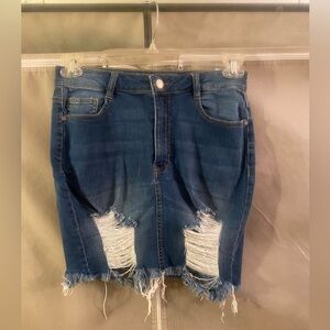 C’est TOI Distress High Rise Mini Skirt Women's size Large